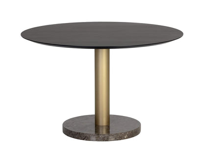 Sunpan - Artezia Monaco Dining Table - Gold - Grey Marble / Charcoal Grey - 48in - 105882 view 2