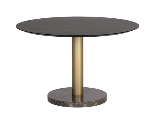 Sunpan - Artezia Monaco Dining Table - Gold - Grey Marble / Charcoal Grey - 48in - 105882 view 2