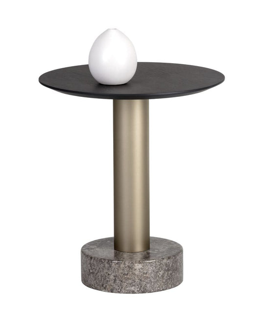 Sunpan - Artezia Monaco End Table - Gold - Grey Marble / Charcoal Grey - 104629 view 1