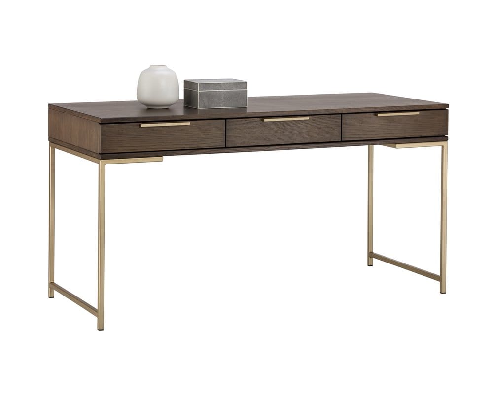 Sunpan - Artezia Rebel Desk - Gold - Raw Umber - 104610 view 1