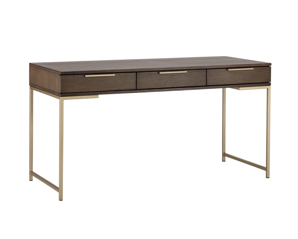 Sunpan - Artezia Rebel Desk - Gold - Raw Umber - 104610 view 2