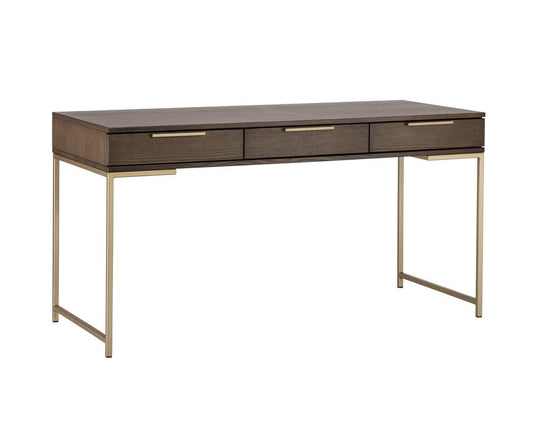 Sunpan - Artezia Rebel Desk - Gold - Raw Umber - 104610 view 2