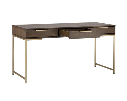 Sunpan - Artezia Rebel Desk - Gold - Raw Umber - 104610 view 3