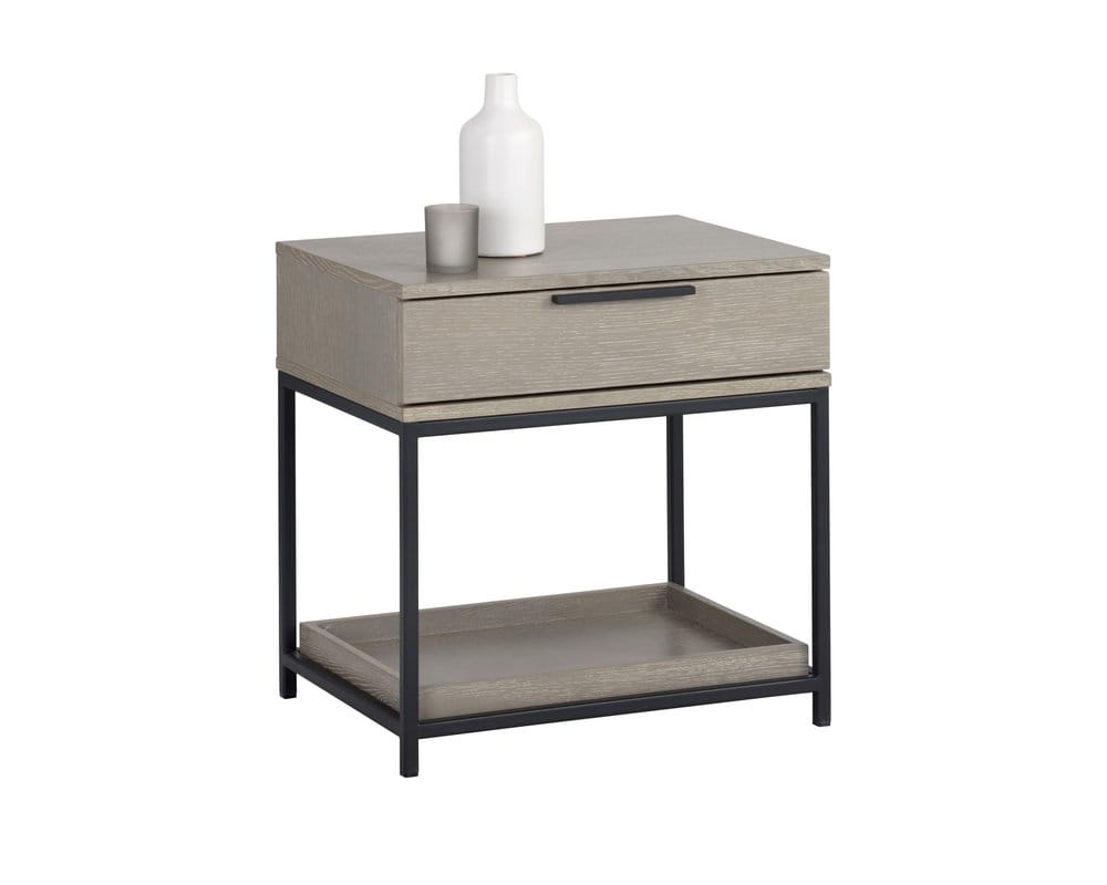Sunpan - Artezia Rebel Nightstand Small - Black - Taupe - 104608_CLOSEOUT view 1