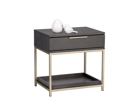 Sunpan - Artezia Rebel Nightstand Small - Gold - Charcoal Grey - 104606 view 1