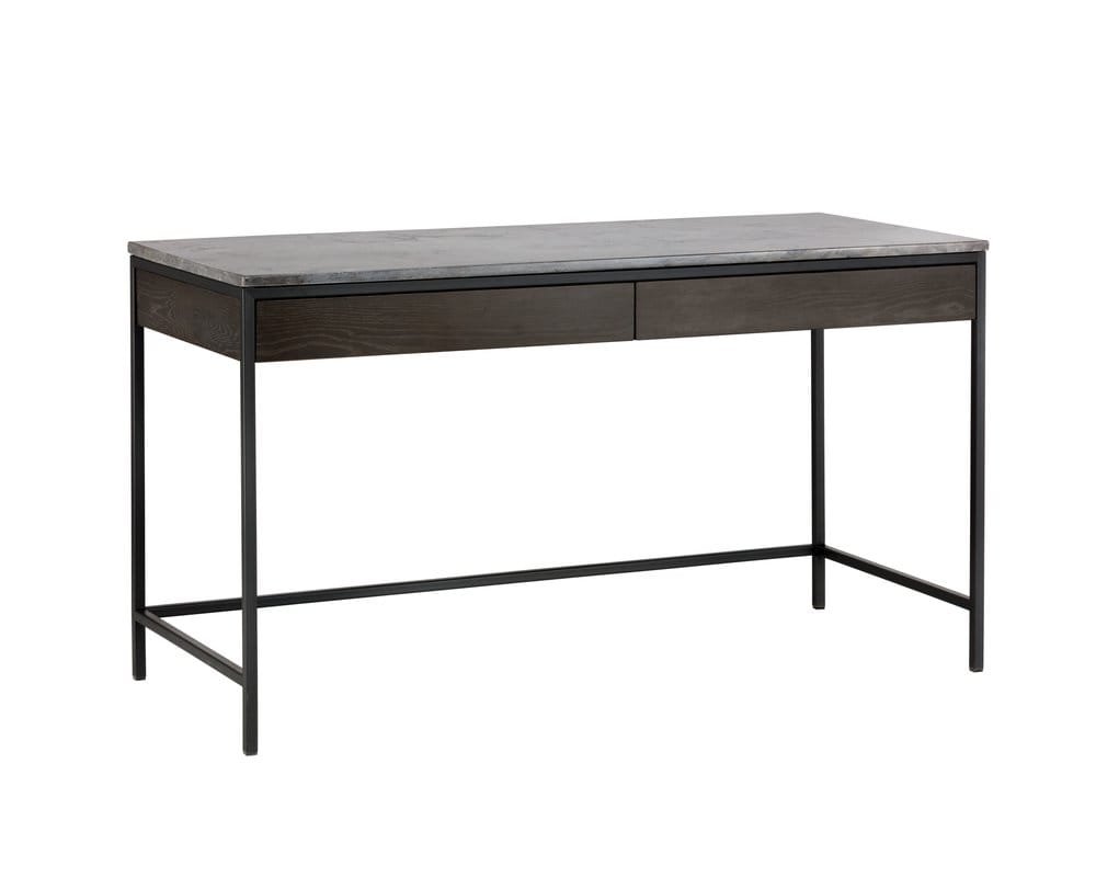 Sunpan - Artezia Stamos Desk - Black - Grey Marble / Charcoal Grey - 104634 view 2