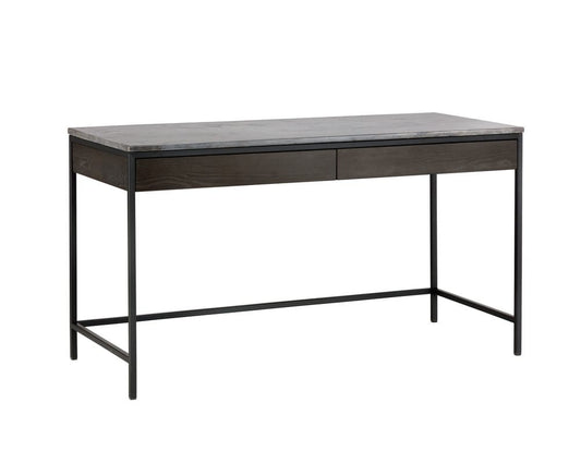 Sunpan - Artezia Stamos Desk - Black - Grey Marble / Charcoal Grey - 104634 view 2