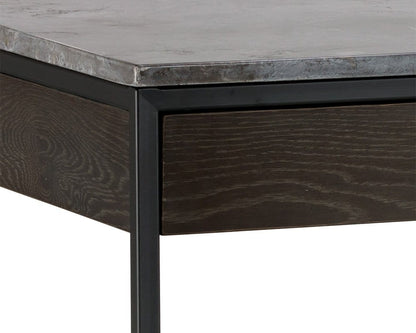 Sunpan - Artezia Stamos Desk - Black - Grey Marble / Charcoal Grey - 104634 view 5