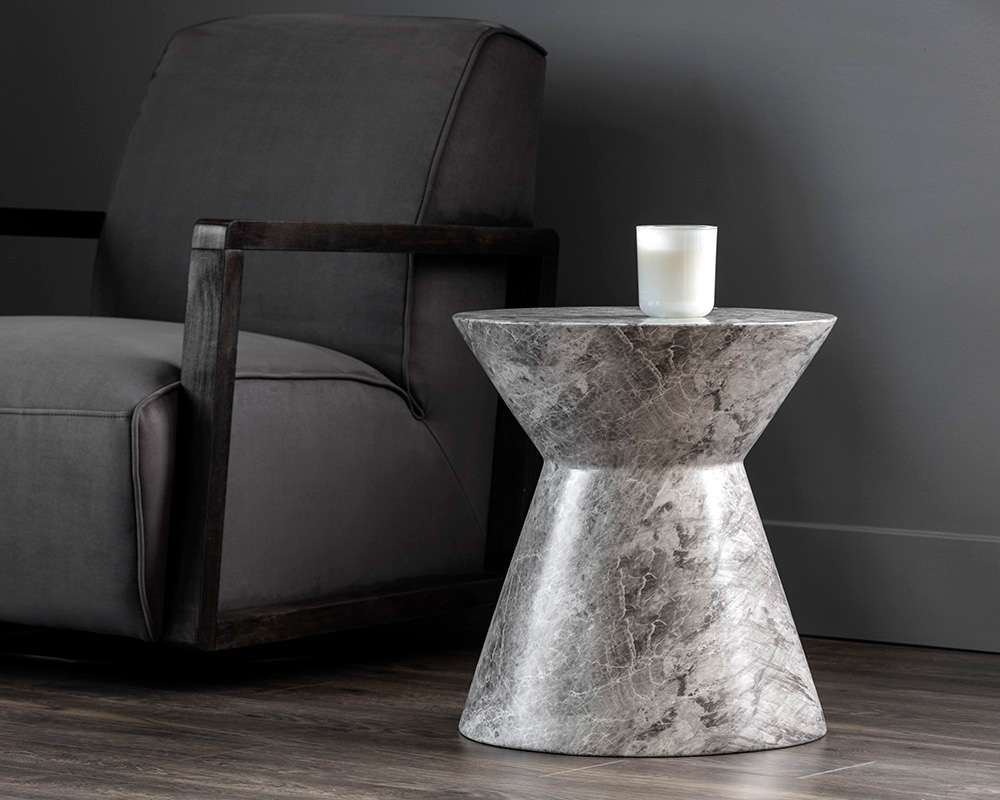 Sunpan - MIXT Astley End Table - Marble Look - Grey - 106496 veiw 3