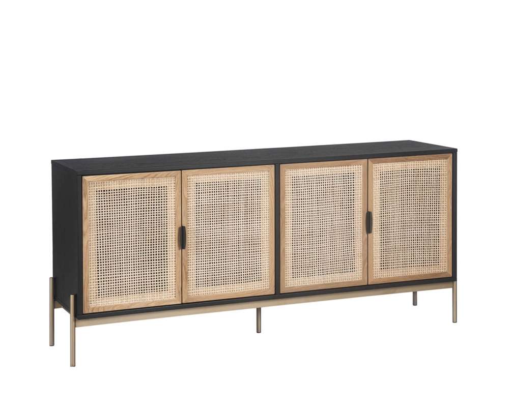 Sunpan - Artezia Avida Sideboard - Large - Gold - Black/Natural - 108075_CLOSEOUT veiw 1