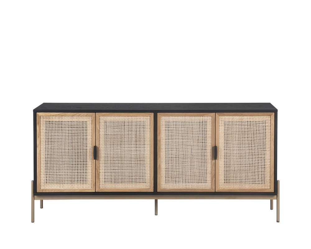 Sunpan - Artezia Avida Sideboard - Large - Gold - Black/Natural - 108075_CLOSEOUT veiw 2