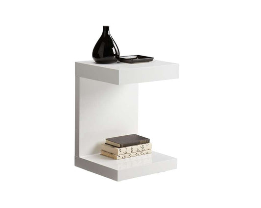 Sunpan - Ikon Bachelor End Table - High Gloss White - 36556 veiw 1