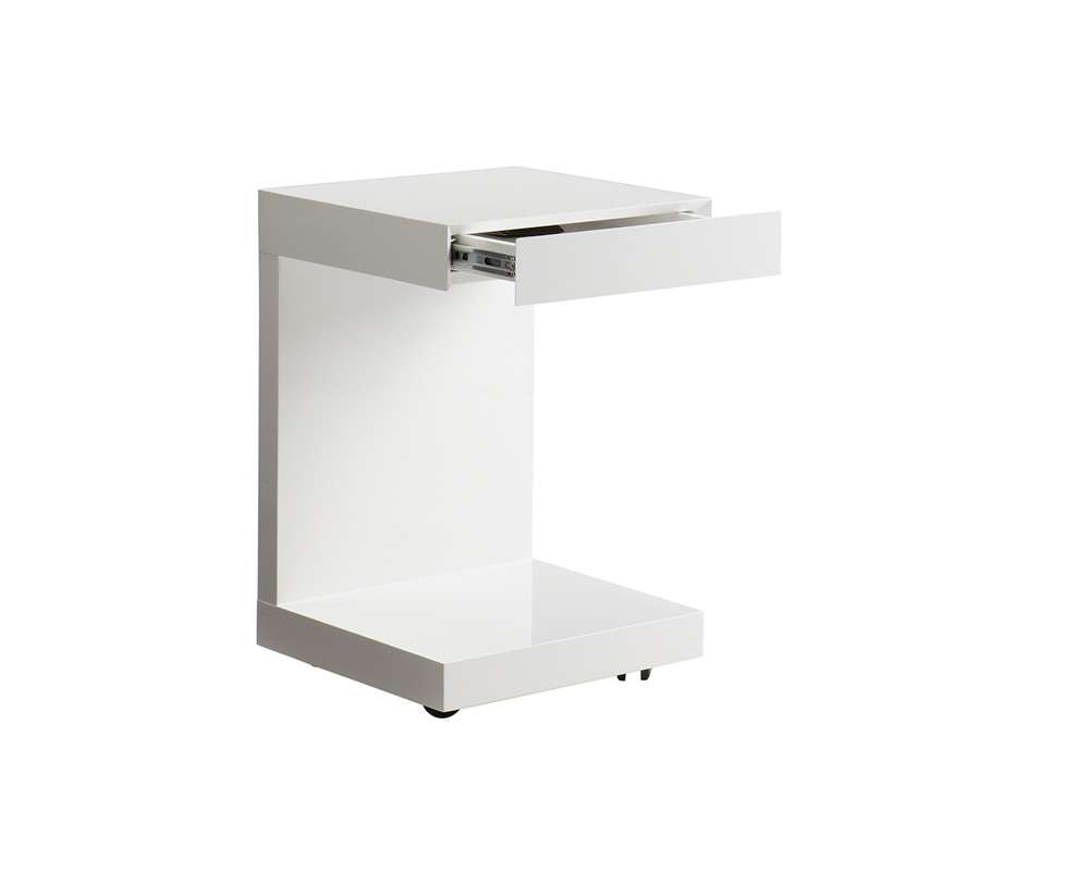Sunpan - Ikon Bachelor End Table - High Gloss White - 36556 veiw 4