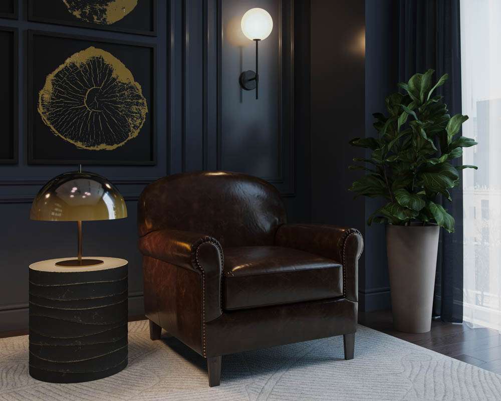 Sunpan - Bastoni Lounge Chair - Chocolate Leather - 109010 veiw 5
