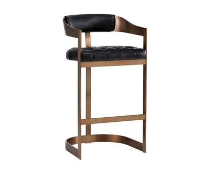Sunpan - Ikon Beaumont Barstool - Antique Brass - Cantina Black - 103777 veiw 1