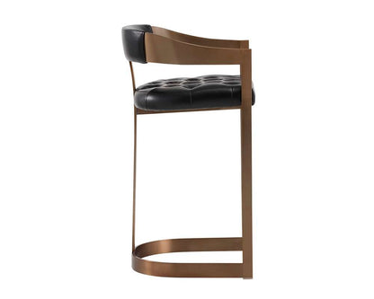 Sunpan - Ikon Beaumont Barstool - Antique Brass - Cantina Black - 103777 veiw 2