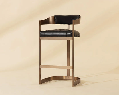 Sunpan - Ikon Beaumont Barstool - Antique Brass - Cantina Black - 103777 view 5