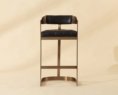 Sunpan - Ikon Beaumont Barstool - Antique Brass - Cantina Black - 103777 view 6