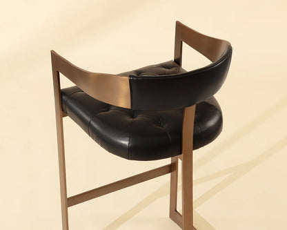 Sunpan - Ikon Beaumont Barstool - Antique Brass - Cantina Black - 103777 view 7