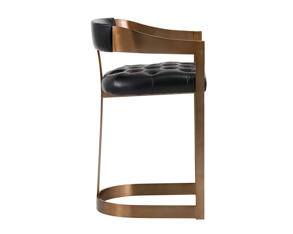 Sunpan - Ikon Beaumont Counter Stool - Antique Brass - Cantina Black - 104014 veiw 2