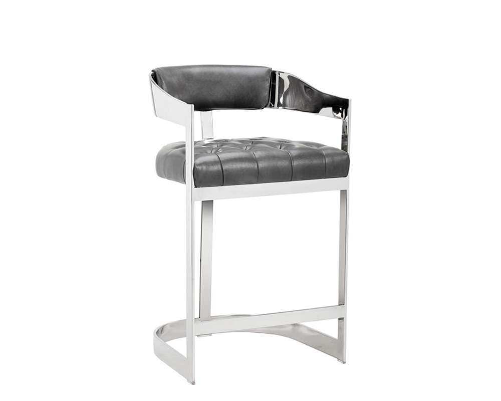 Sunpan - Ikon Beaumont Counter Stool - Stainless Steel - Cantina Magnetite - 104015_CLOSEOUT veiw 1