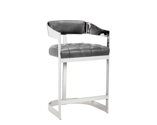 Sunpan - Ikon Beaumont Counter Stool - Stainless Steel - Cantina Magnetite - 104015_CLOSEOUT veiw 1