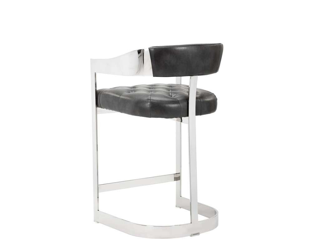 Sunpan - Ikon Beaumont Counter Stool - Stainless Steel - Cantina Magnetite - 104015_CLOSEOUT veiw 2