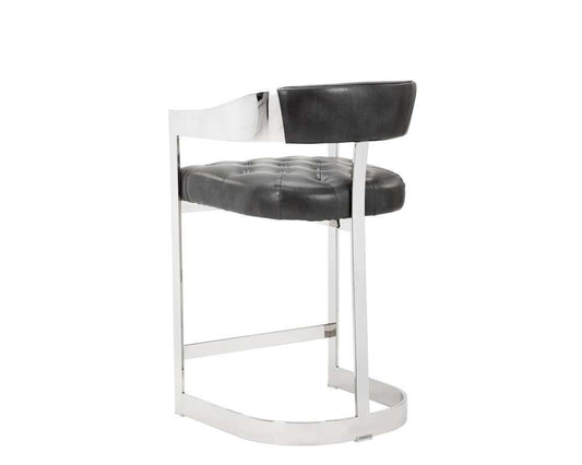 Sunpan - Ikon Beaumont Counter Stool - Stainless Steel - Cantina Magnetite - 104015_CLOSEOUT veiw 2
