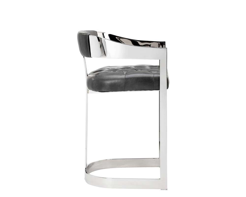 Sunpan - Ikon Beaumont Counter Stool - Stainless Steel - Cantina Magnetite - 104015_CLOSEOUT veiw 3