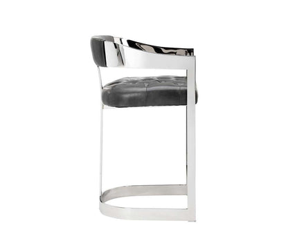 Sunpan - Ikon Beaumont Counter Stool - Stainless Steel - Cantina Magnetite - 104015_CLOSEOUT veiw 3