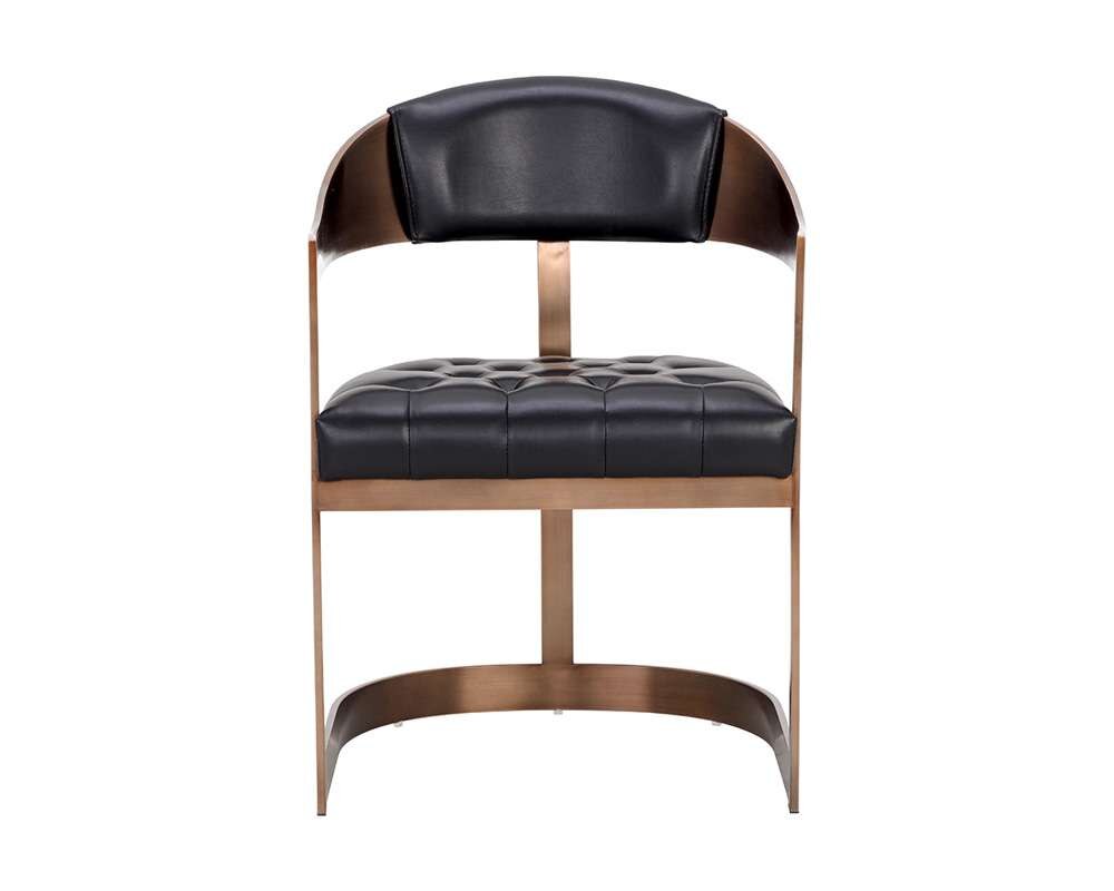 Sunpan - Ikon Beaumont Dining Armchair - Antique Brass - Cantina Black - 111103 veiw 2
