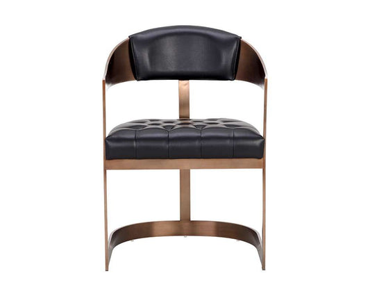Sunpan - Ikon Beaumont Dining Armchair - Antique Brass - Cantina Black - 111103 veiw 2