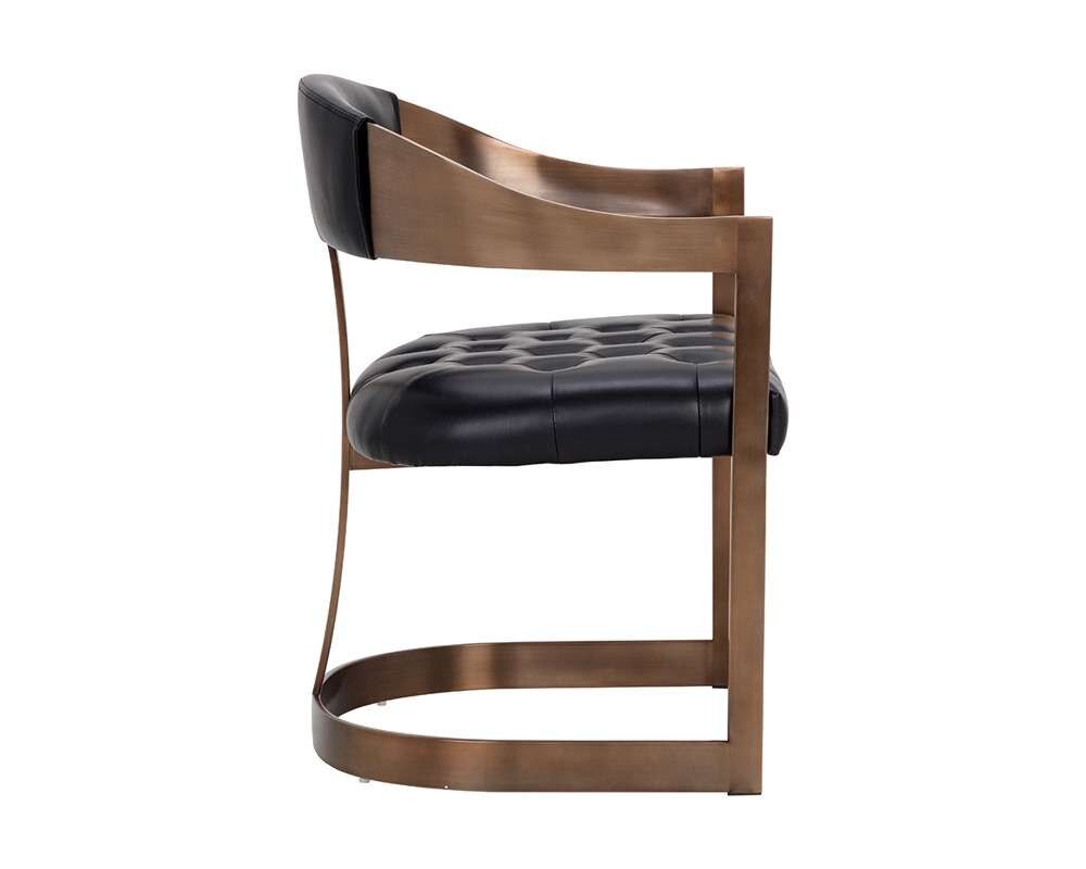 Sunpan - Ikon Beaumont Dining Armchair - Antique Brass - Cantina Black - 111103 veiw 3