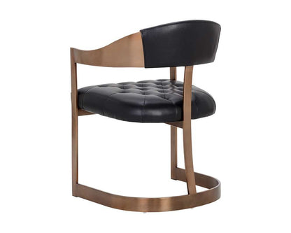 Sunpan - Ikon Beaumont Dining Armchair - Antique Brass - Cantina Black - 111103 veiw 4