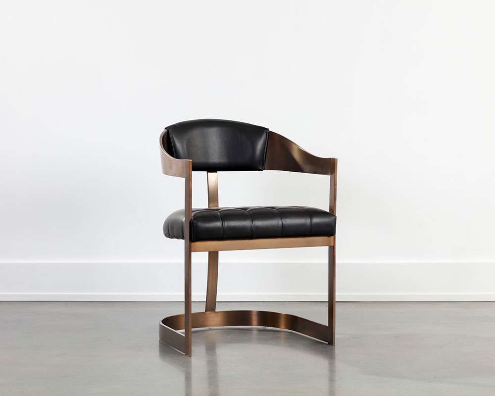 Sunpan - Ikon Beaumont Dining Armchair - Antique Brass - Cantina Black - 111103 veiw 5