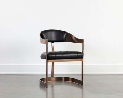 Sunpan - Ikon Beaumont Dining Armchair - Antique Brass - Cantina Black - 111103 veiw 5