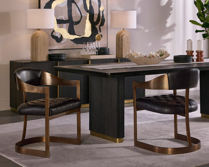 Sunpan - Ikon Beaumont Dining Armchair - Antique Brass - Cantina Black - 111103 view 9