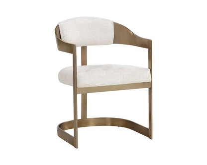 Sunpan - Ikon Beaumont Dining Armchair - Antique Brass - Rhea Light Barley - 111434 veiw 1