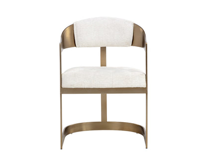 Sunpan - Ikon Beaumont Dining Armchair - Antique Brass - Rhea Light Barley - 111434 view 2