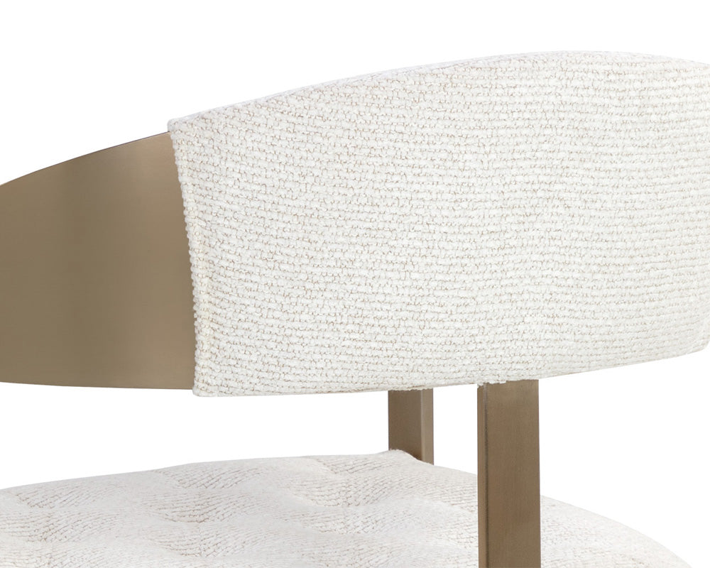 Sunpan - Ikon Beaumont Dining Armchair - Antique Brass - Rhea Light Barley - 111434 view 4