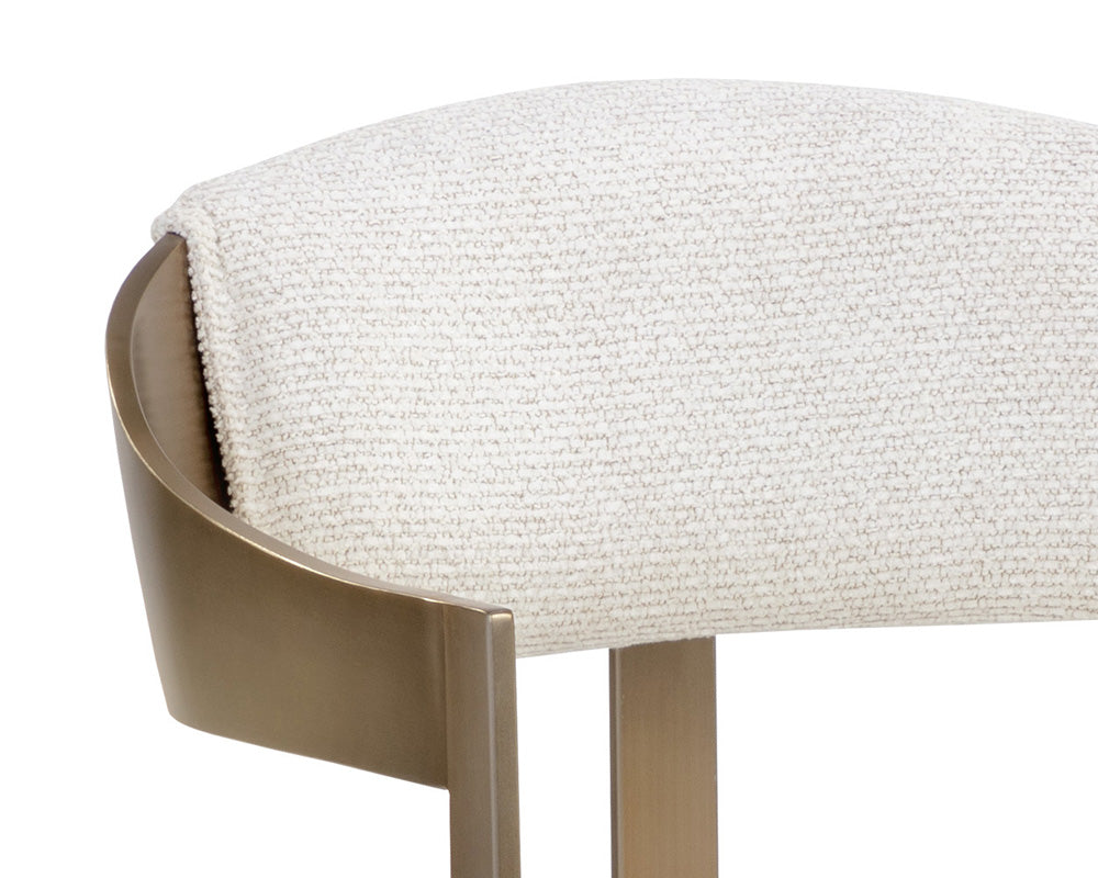 Sunpan - Ikon Beaumont Dining Armchair - Antique Brass - Rhea Light Barley - 111434 view 6