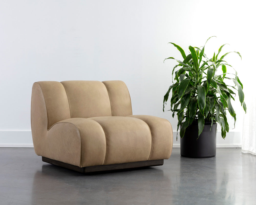 Sunpan - Blaise Swivel Lounge Chair - Sahara Sand Leather - 111320 view 7