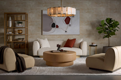 Sunpan - Blaise Swivel Lounge Chair - Sahara Sand Leather - 111320 view 9