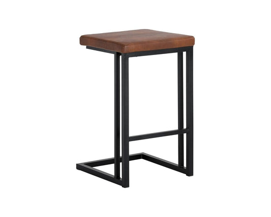 Sunpan - Boone Counter Stool - Black - Bravo Cognac (Set Of 2) - 104957 view 1