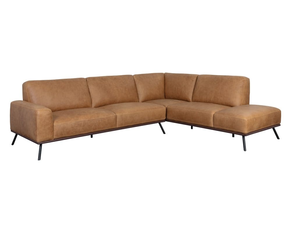 Sunpan - Brandi Sofa Chaise - Raf - Camel Leather - 109021 view 1