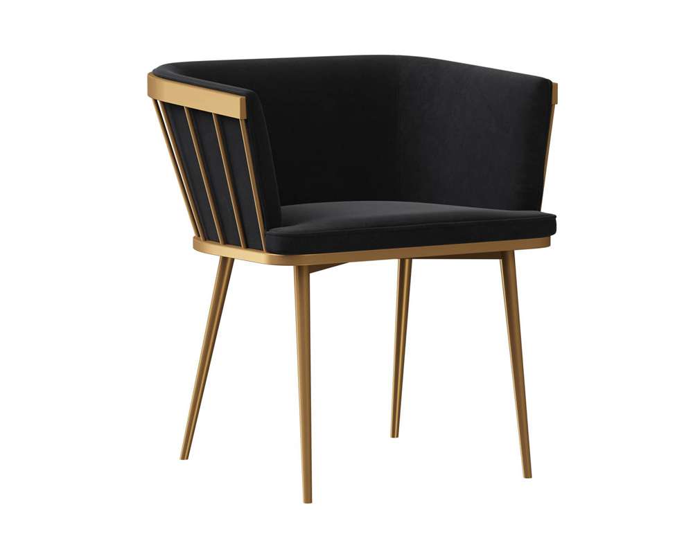 Sunpan - Ikon Caily Dining Armchair - Abbington Black - 106415 veiw 1
