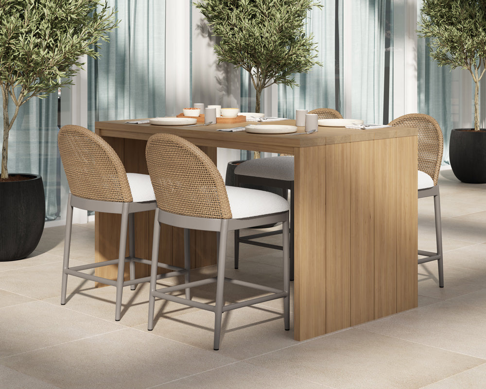 Sunpan - Calandri Counter Stool - Natural - Louis Cream - 111598_CLOSEOUT view 9