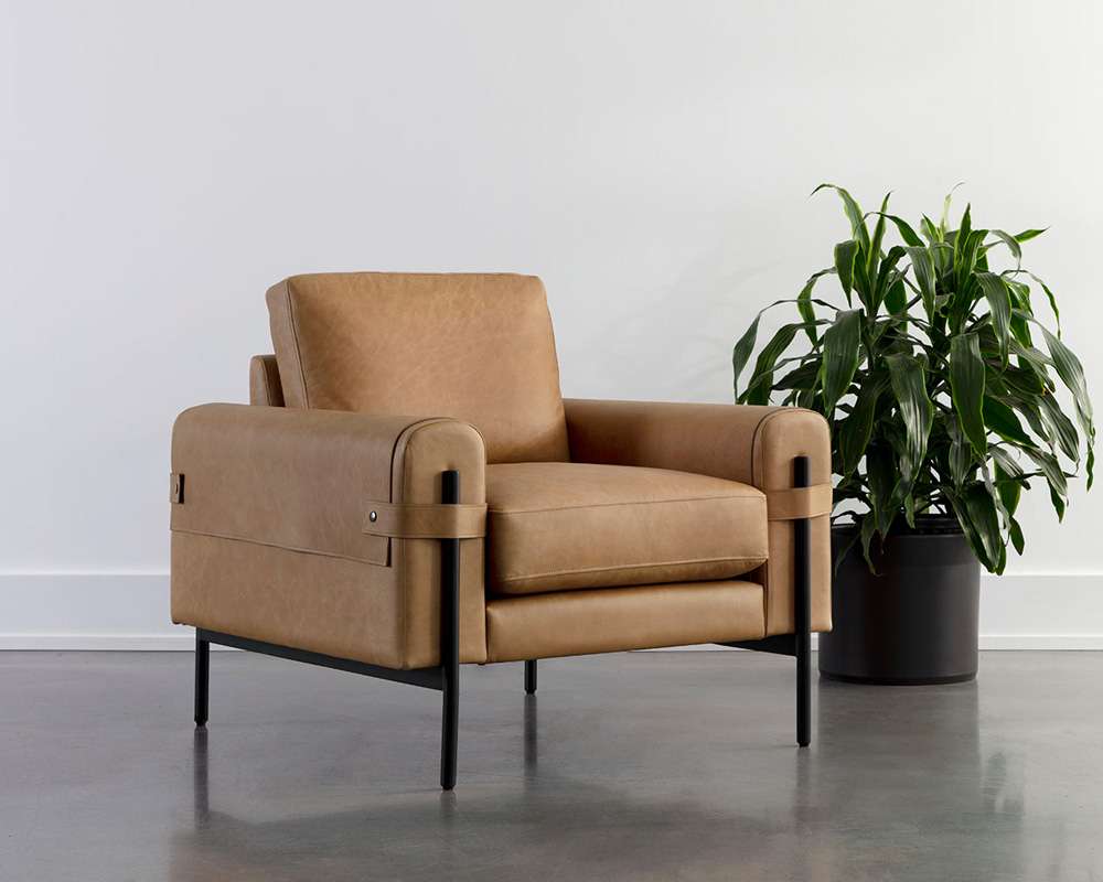 Sunpan - Westport Camus Armchair - Ludlow Sesame Leather - 111588 veiw 5