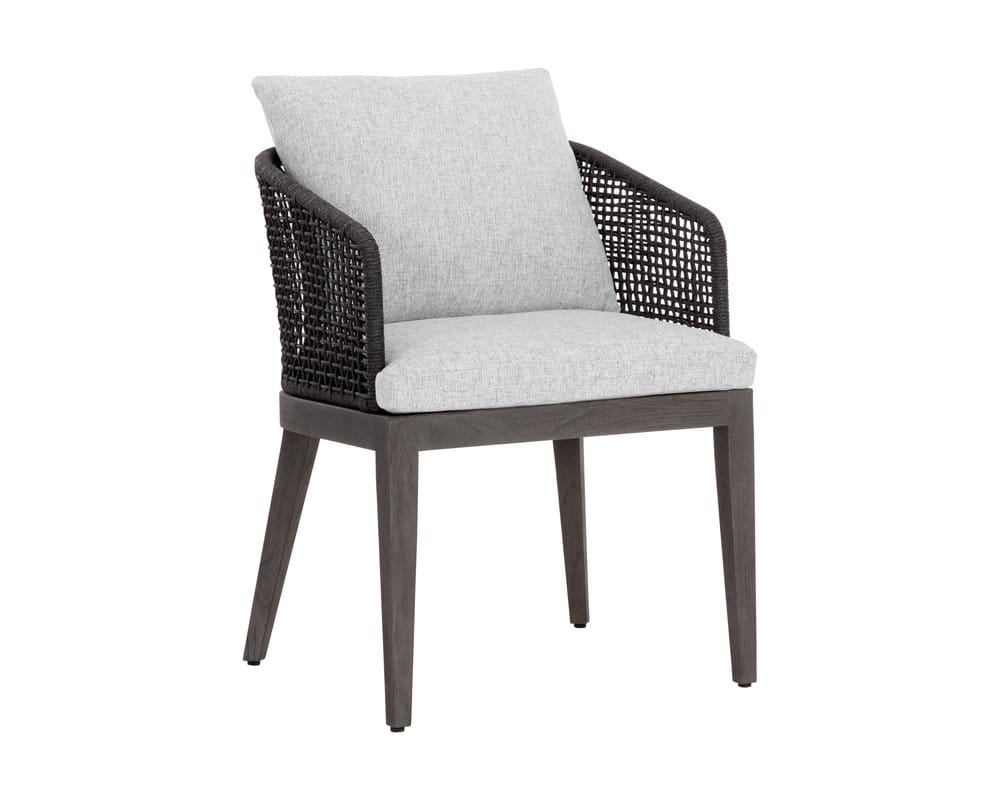 Sunpan - Capri Dining Armchair - Smoke Grey - Copacabana Marble - 109477_CLOSEOUT view 2