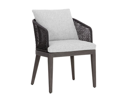 Sunpan - Capri Dining Armchair - Smoke Grey - Copacabana Marble - 109477_CLOSEOUT view 2
